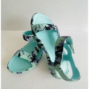Ocean + Coast Tamesis  Women's Minty Aqua Tie Dye Comfort strap Sandals Size 8M